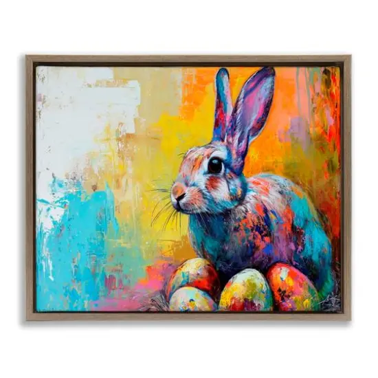 Stupell Industries Easter Joy Abstract Floater Framed Art Brown {1}