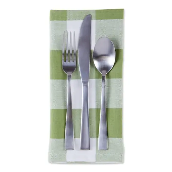 DII&reg; Buffalo Check Oversized Napkin, 6ct. Green/White {5}