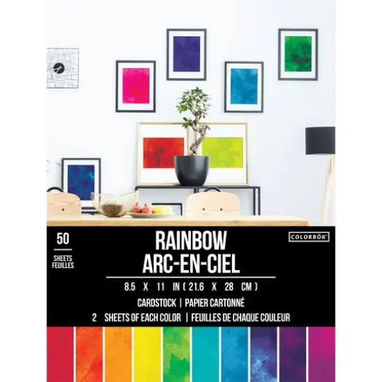 Colorbok&reg; Rainbow Watercolor 8.5" x 11" Cardstock Paper, 50 Sheets {3}