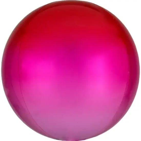 Orbz&reg; 16" Round Matte Balloon Ombre Red and Pink {1}