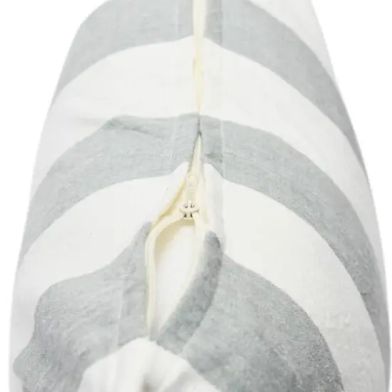 Hello Honey&reg; 20'' Square Gray Striped Cotton Pillow Cover {6}