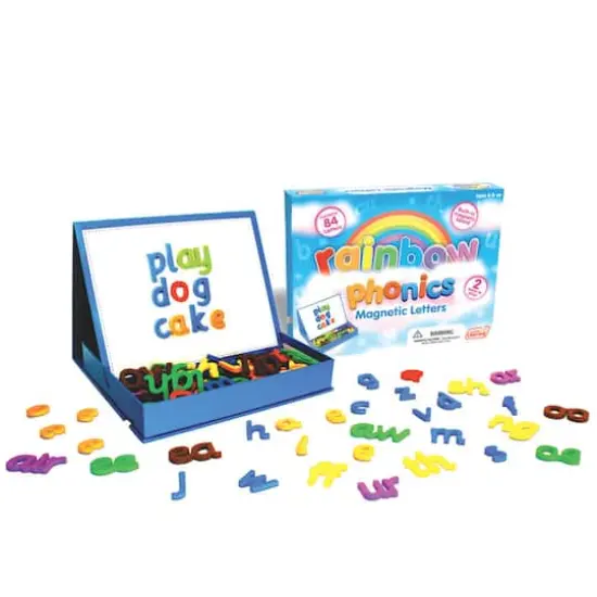 Junior Learning® Rainbow Phonics Magnetic Letters & Built-in Magnetic Board {1}
