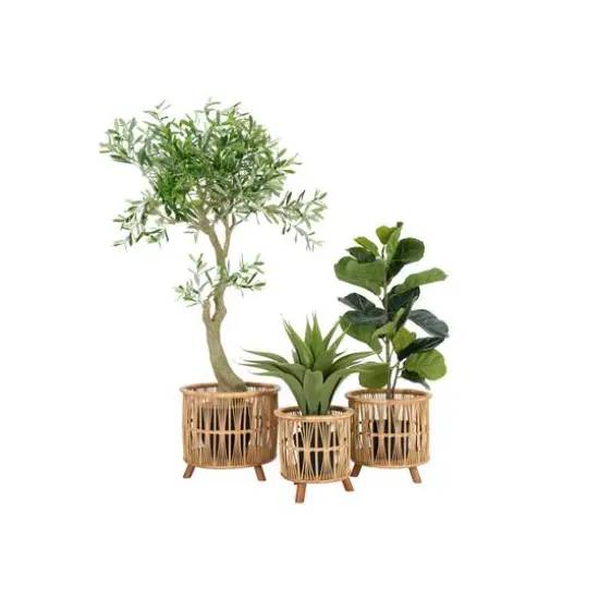 Hello Honey&reg; Woven Bamboo Footed Baskets Set {8}