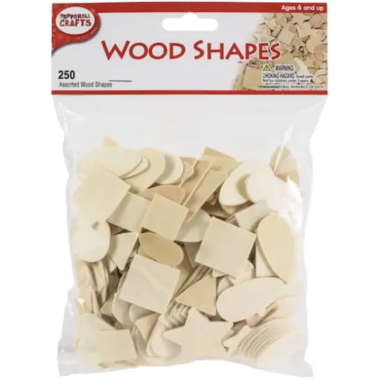 Pepperell Assorted Wooden Shapes, 250ct. {1}