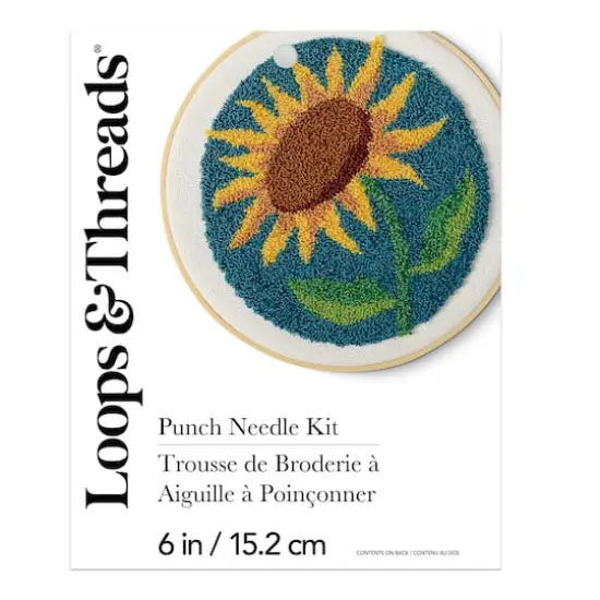 6" Sunflower Punch Needle Kit with Hoop by Loops & Threads&reg; {3}