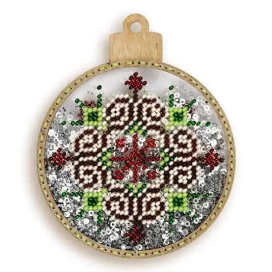 Wonderland Crafts Red & Green Star Ball Ornament Bead Embroidery Kit {5}