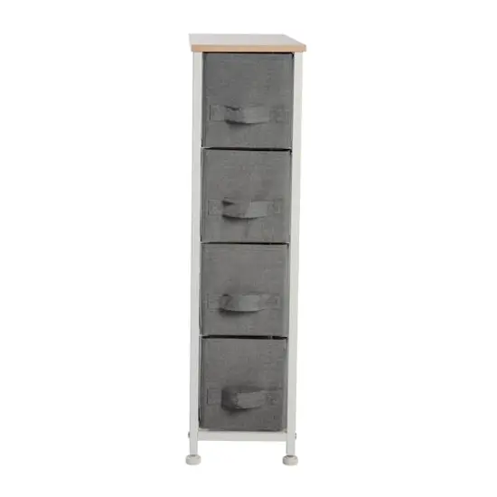 Simplify Gray 4 Drawer Narrow Storage Chest {3}