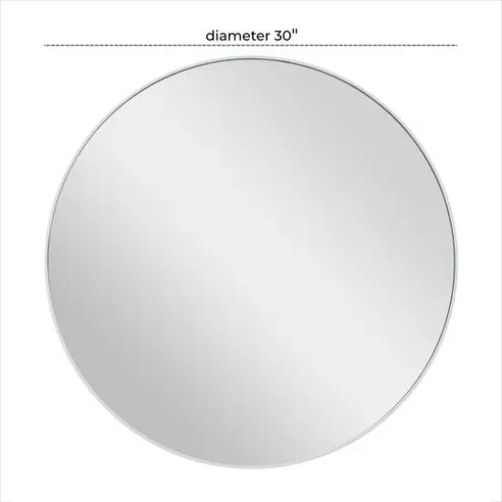 White Contemporary Wall Mirror, 30" x 1" x 30" {6}