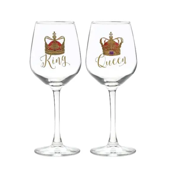 12oz. King & Queen Wine Glass Set {1}