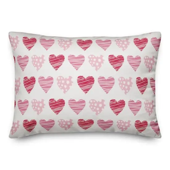 Tri Hearts Rectangle Throw Pillow {3}