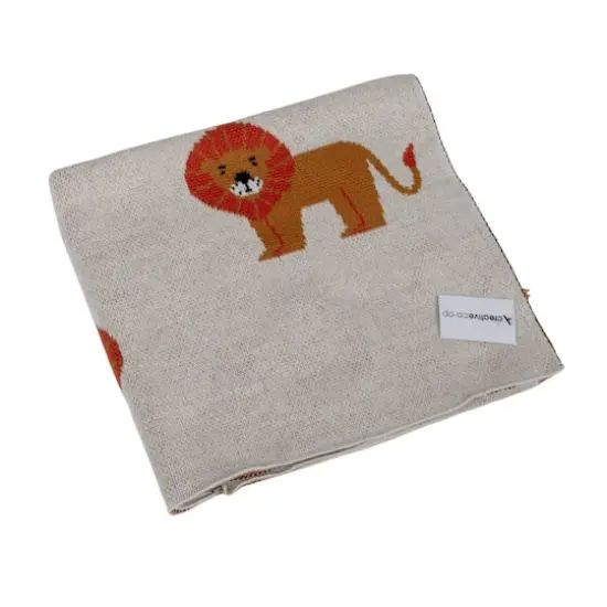 Hello Honey&reg; Lion Print Cotton Knit Baby Blanket {1}