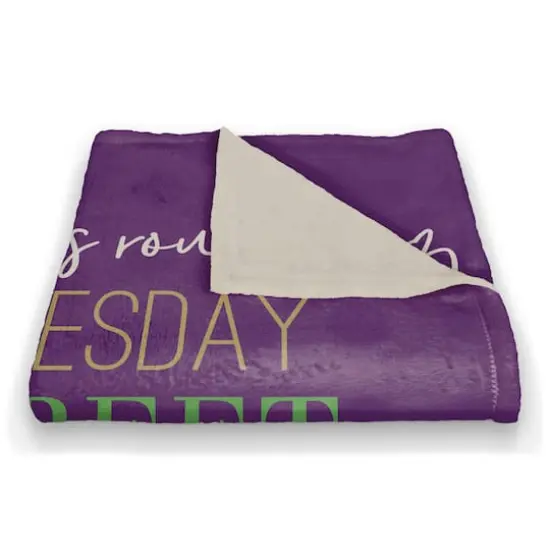 Mardi Gras Words Fleece Throw {3}