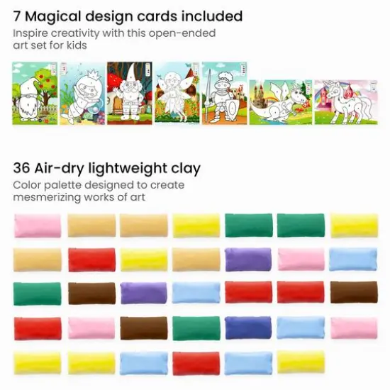 Arteza&reg; Kids Magical Creatures Clay By Numbers Kit, 57 pcs {3}
