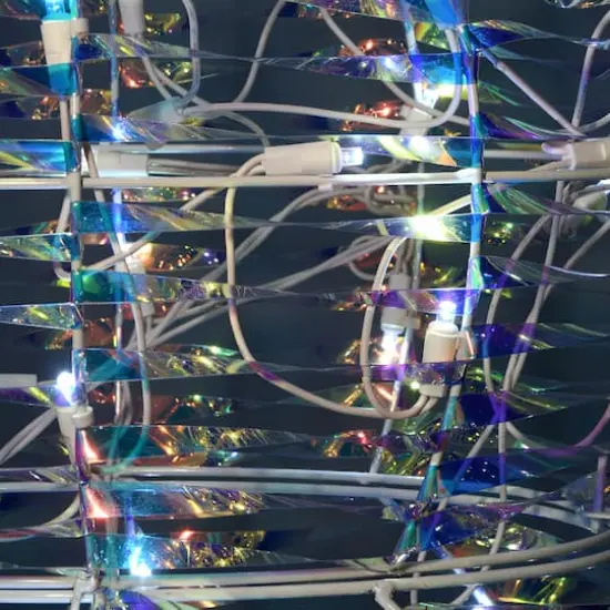 48" Pre-Lit Iridescent Snowman {7}