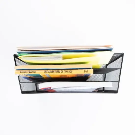 Mind Reader 3-Tier Vertical Mesh Wall File Holder Black {11}