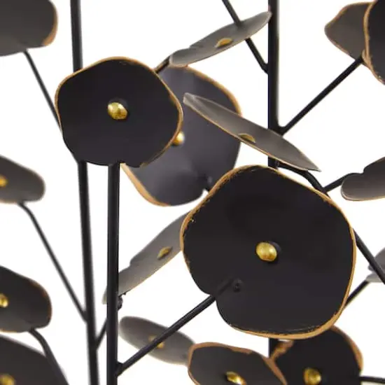 21" Black Metal Contemporary Nature Sculpture {5}