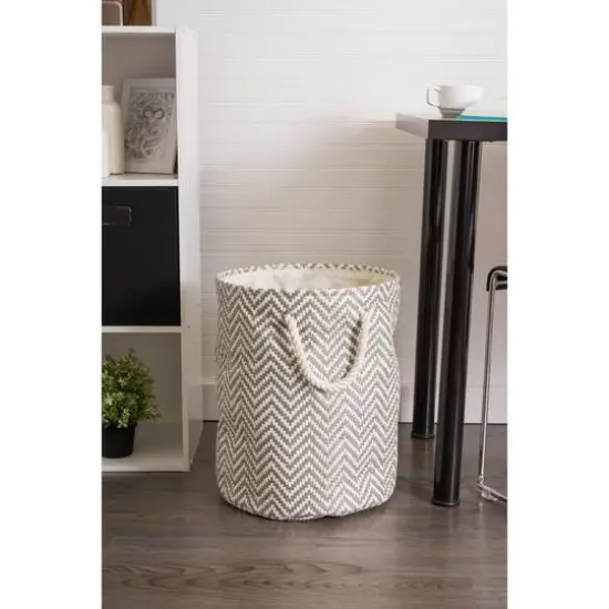 DII&reg; Medium Round Chevron Paper Bin Stone {4}
