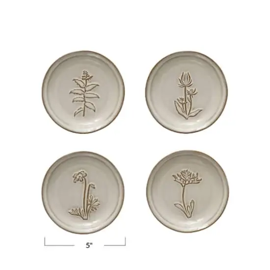 Hello Honey&reg; 5" Cream & Brown Round Reactive Glaze Stoneware Dish Set {3}