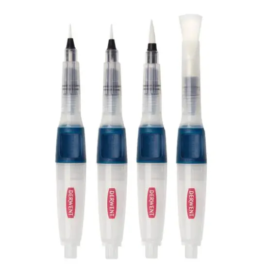 Derwent&reg; Assorted Push Button Waterbrush Set {6}