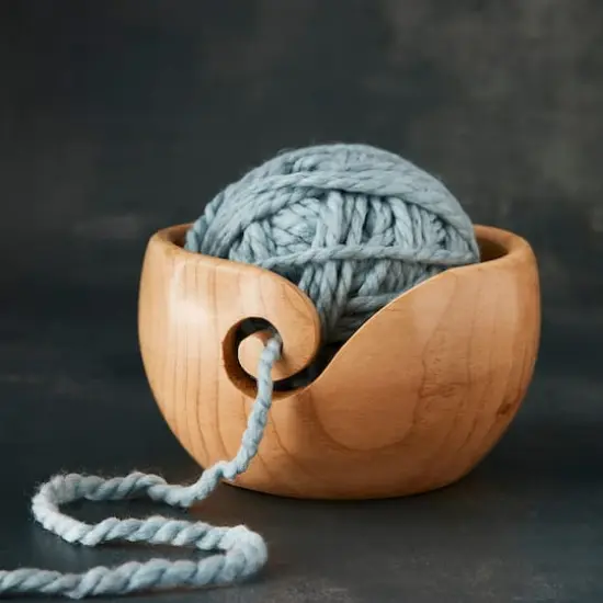 Light & Dark Pinewood Yarn Bowl By Loops & Threads&trade; {3}