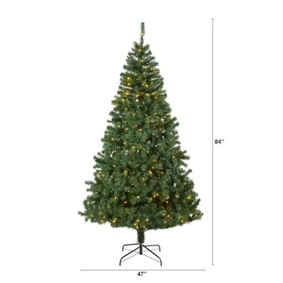 7ft. Pre-Lit Northern Tip Pine Artificial Christmas Tree, Clear LED Lights {3}