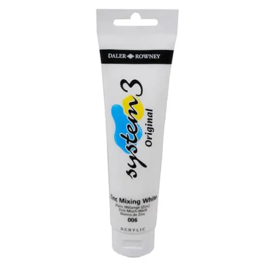 Daler-Rowney&reg; Original System 3 Acrylic, 150mL Zinc Mixing White {1}
