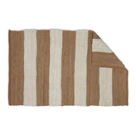 DII&reg; Stone & White Stripe Rag Rug, 2ft. x 3ft. {4}