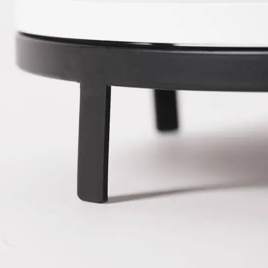 American Art Decor White 2-Tier Metal Storage Display Tray {4}