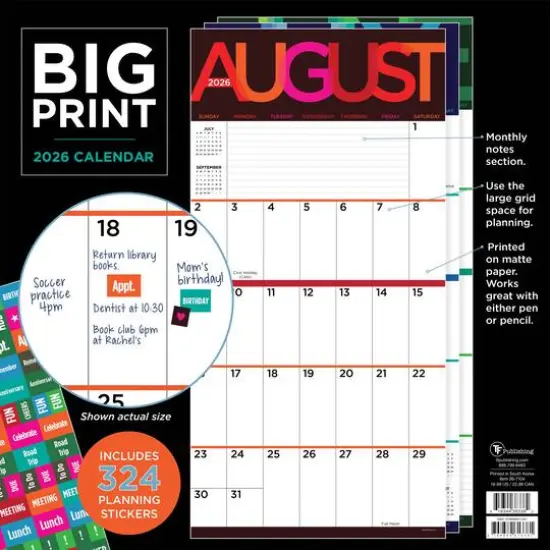 2026 Big Print Wall Calendar {7}