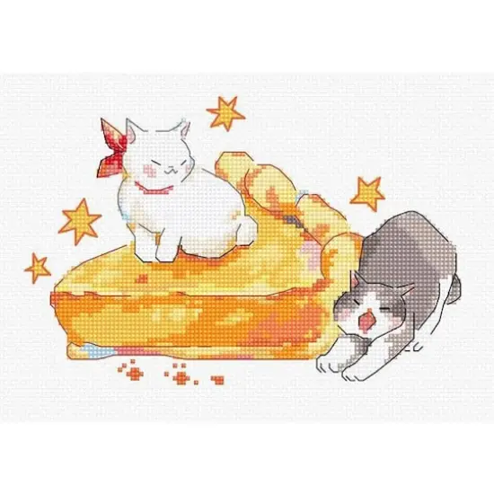 LetiStitch Eating Sleeping Stretching Counted Cross Stitch Kit {1}