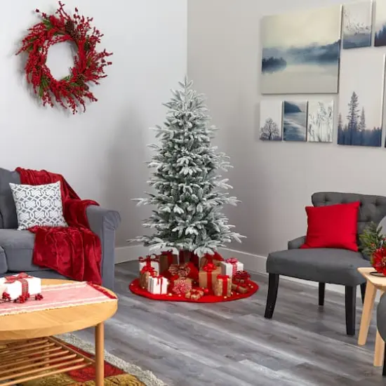 5.5ft. Pre-Lit Manchester Spruce Artificial Christmas Tree, Clear LED Lights {6}