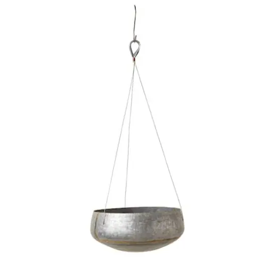 Hello Honey&reg; 12" Grey & Gold Hanging Iron Planter {1}