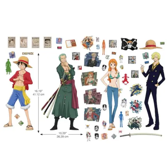 RoomMates One Piece Straw Hat Crew Peel & Stick Wall Decals {7}
