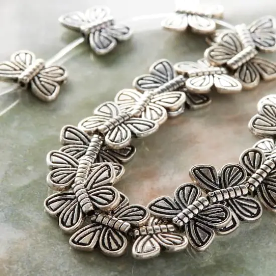 Silver Plated Metal Butterfly Beads, 14mm by Bead Landing&trade; {3}