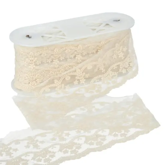 4.5" Ivory Embroidered Lace Trim by Celebrate It&reg; {1}