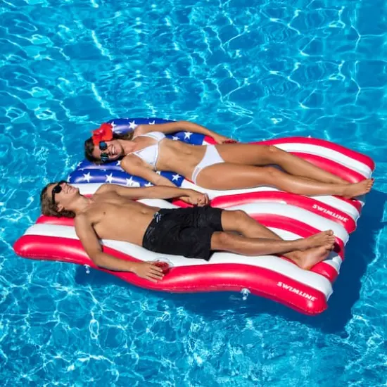 Swimline 6ft. American Flag Patriotic Inflatable Swimming Pool Floats, 2ct. {3}