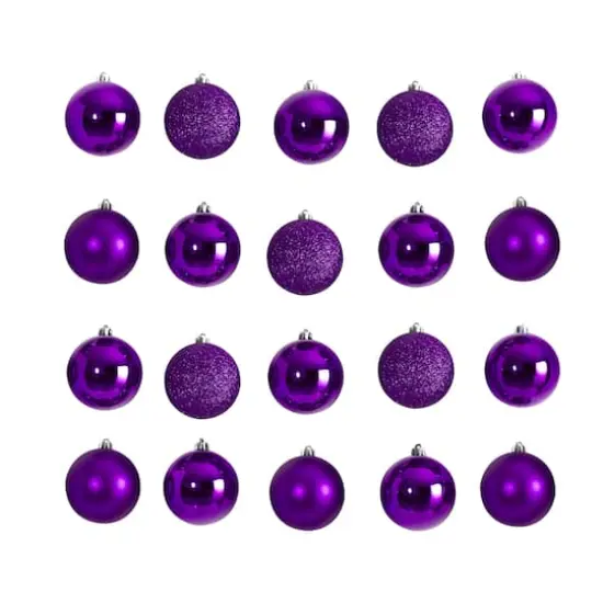 20ct. 3" Purple Shatterproof Christmas Ornaments {1}