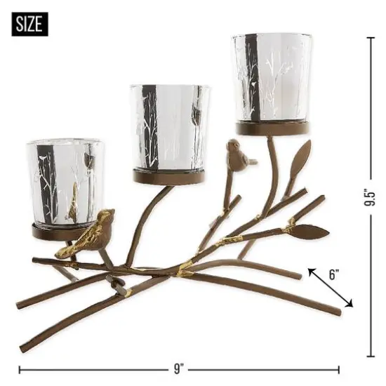 9.5" Triple Tealight Branch Candle Holder {7}