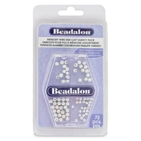 Beadalon&reg; Silver Plated Memory Wire End Caps Variety Pack {1}