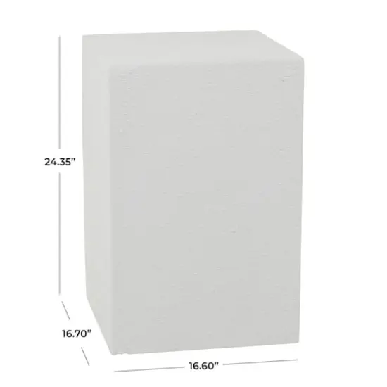 White Contemporary Garden Stool, 17" x 17" x 24" {7}