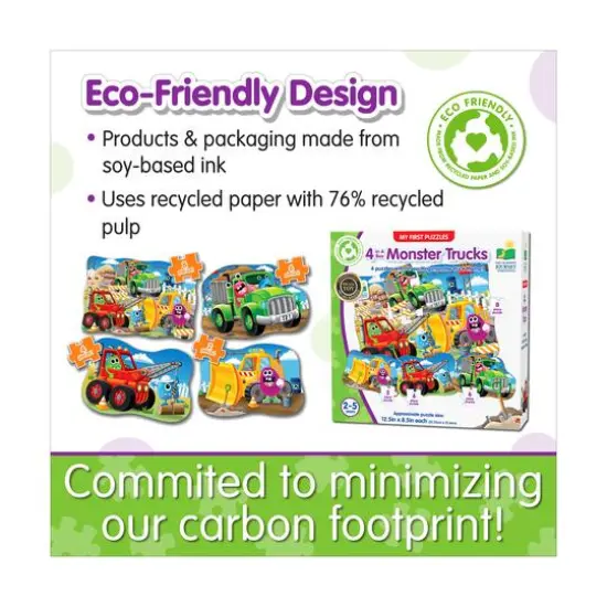 My First Puzzles - 4 In A Box - Monster Trucks: 20 Pcs {7}