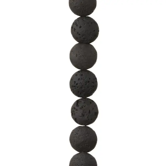Black Lava Stone Lentil Beads, 12mm by Bead Landing&trade; {1}