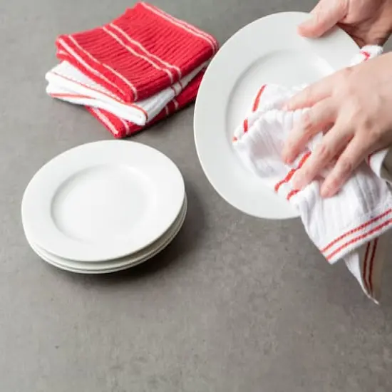 DII&reg; Ribbed Terry Dishcloth, 12ct. Red {5}