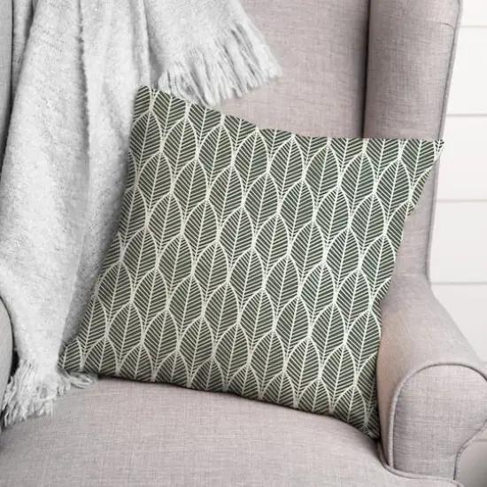 Leaf Pattern Indoor/Outdoor Throw Pillow Sage {3}
