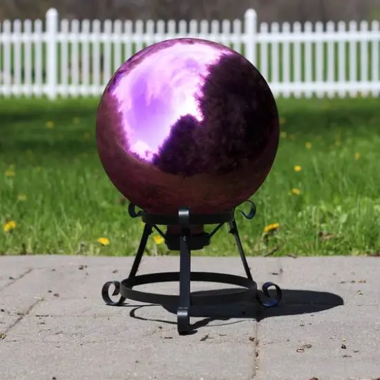 10" Mirrored Garden Gazing Ball Burgundy {5}