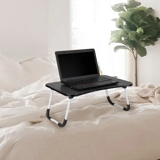 Mind Reader Freestanding Portable Foldable Lap Desk with Fold-Up Legs Black {10}