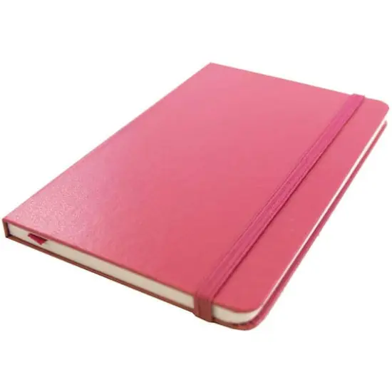 JAM Paper Large Hardcover Notebook with Elastic Band Pink Berry {4}