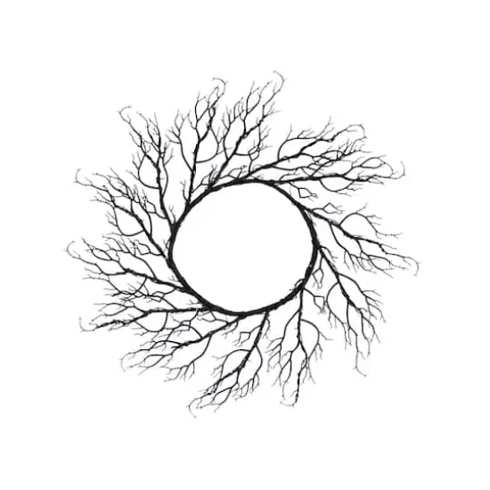 23" Pre-Lit Halloween Black Wreath {1}