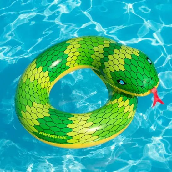 Swimline 28" Green & Yellow Snake Swimming Pool Inner Tube Float {3}
