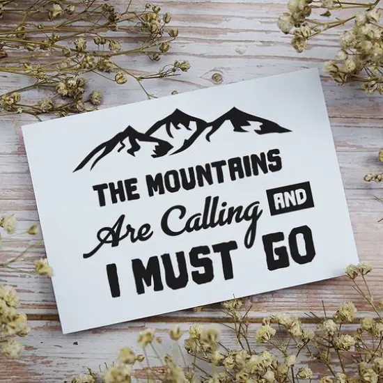 Leisure Arts&reg; Vinyl Matte Black The Mountains Are Calling Decal {3}